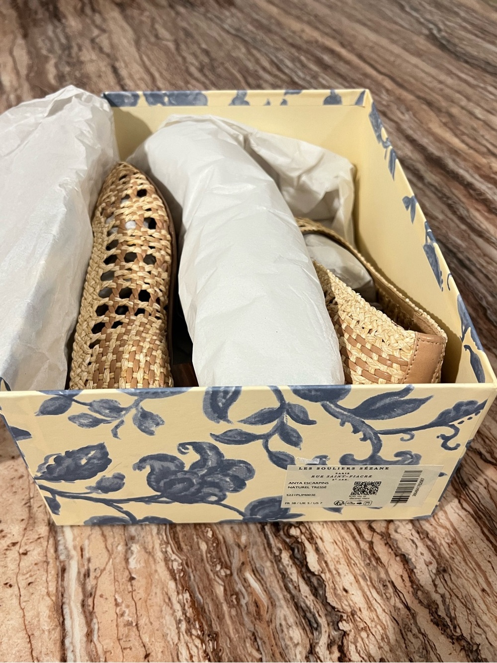 Sezane Anya Woven Beige Low Block Heel Pumps - Picture 8 of 10